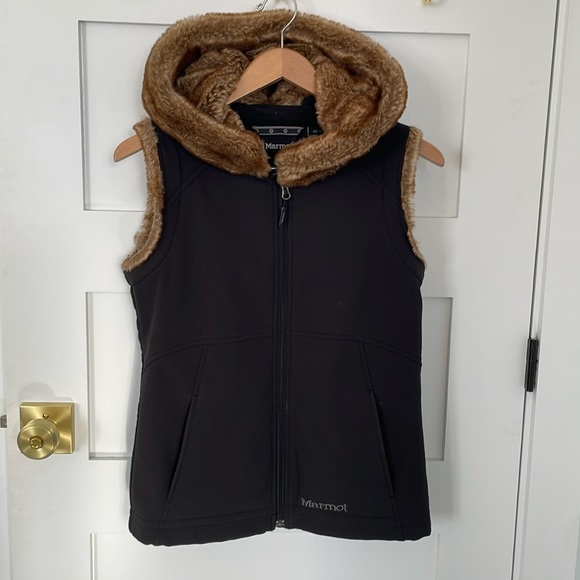 Marmot Jackets & Blazers - Marmot vest with faux fur hood
